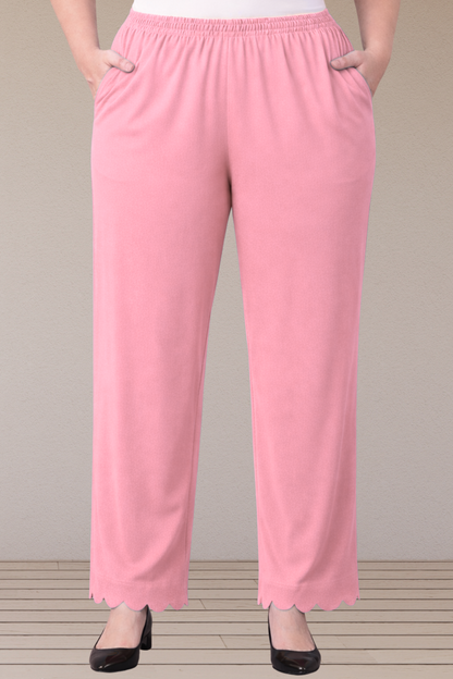 Baby Pink Scallop Cut Palazzo