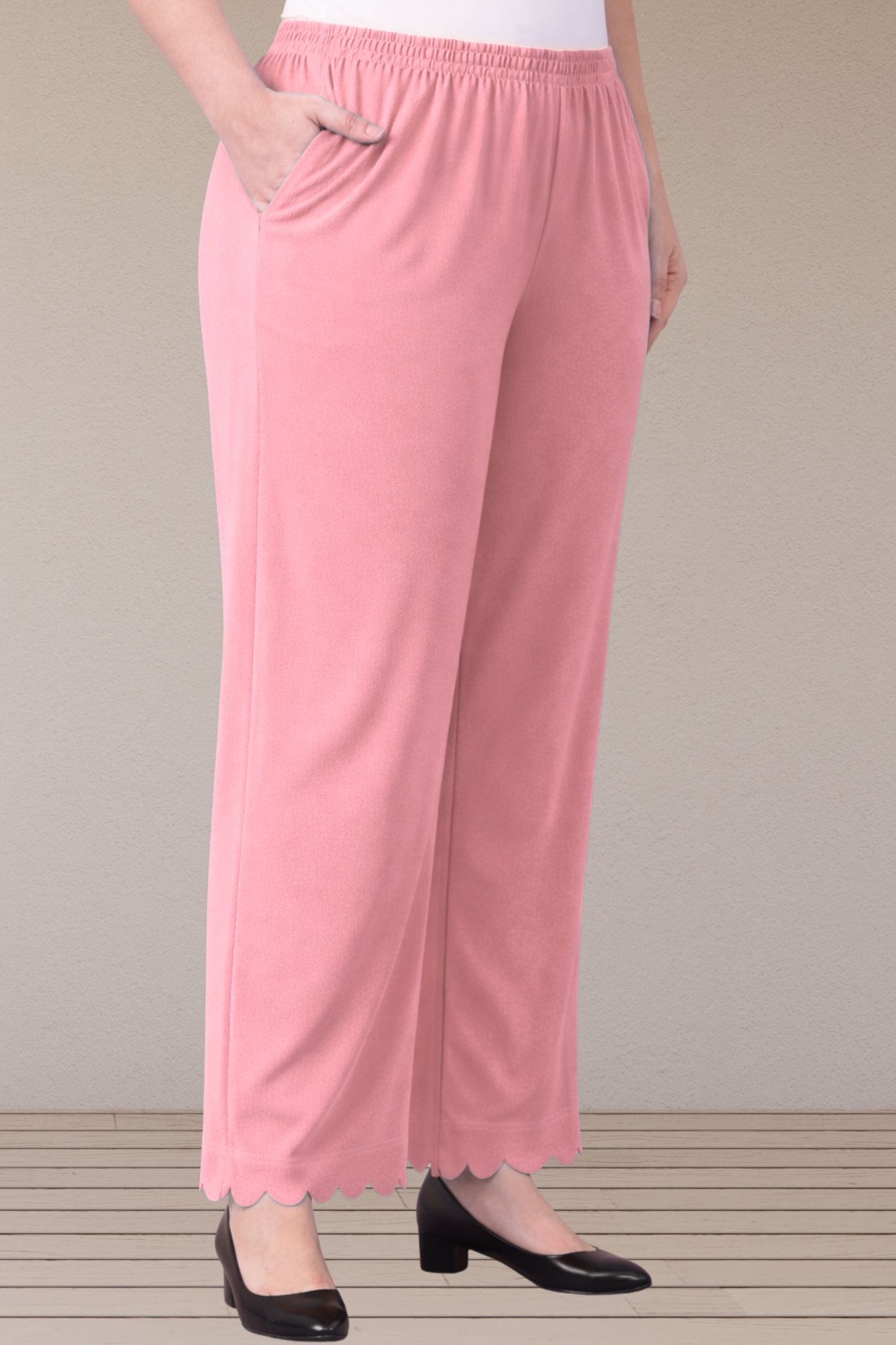 Baby Pink Scallop Cut Palazzo