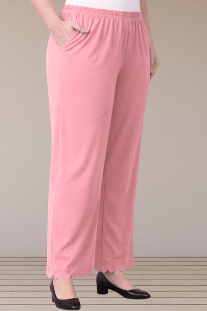 Baby Pink Scallop Cut Palazzo