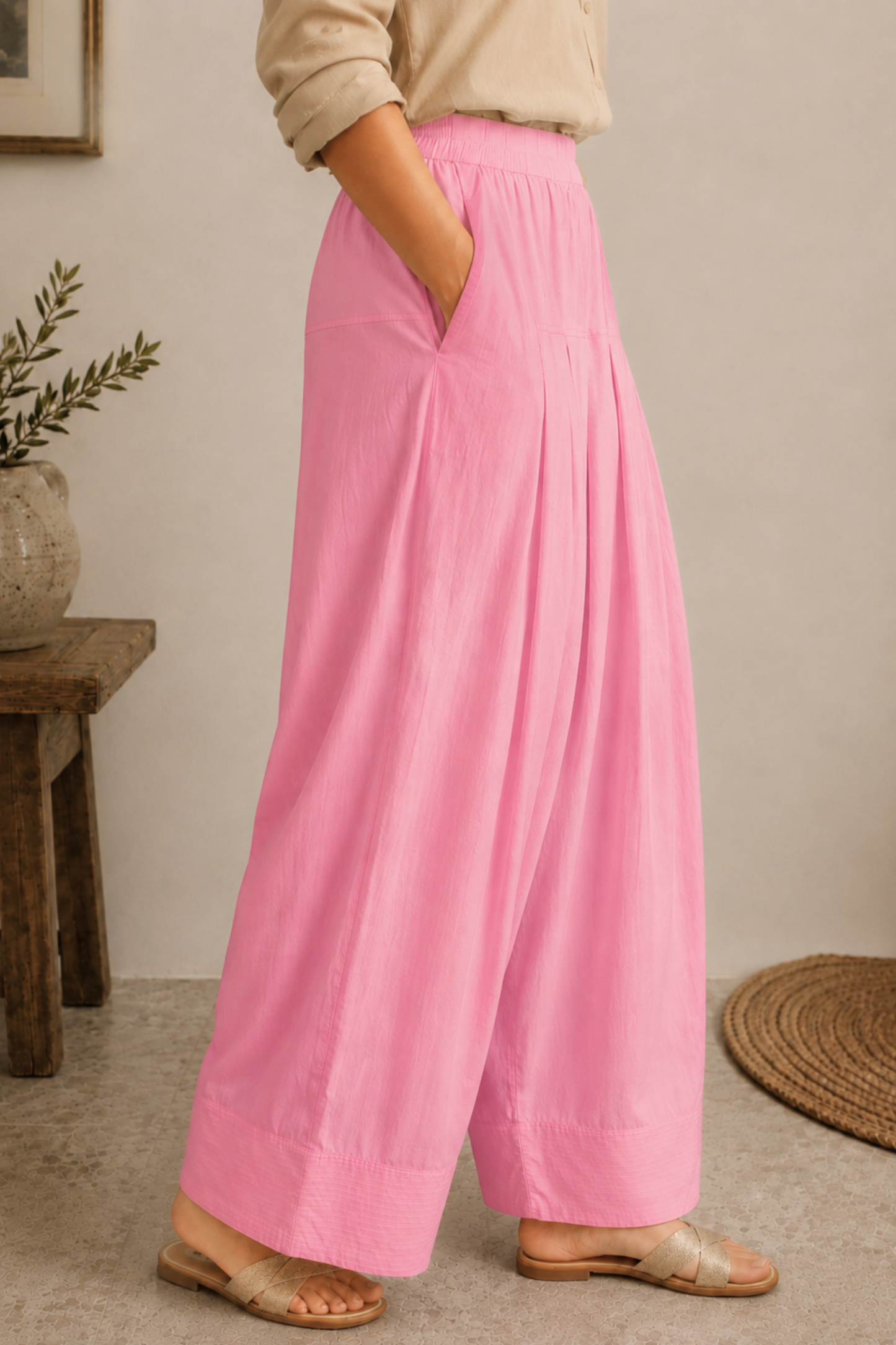 Baby Pink Rayon Farshi Salwar