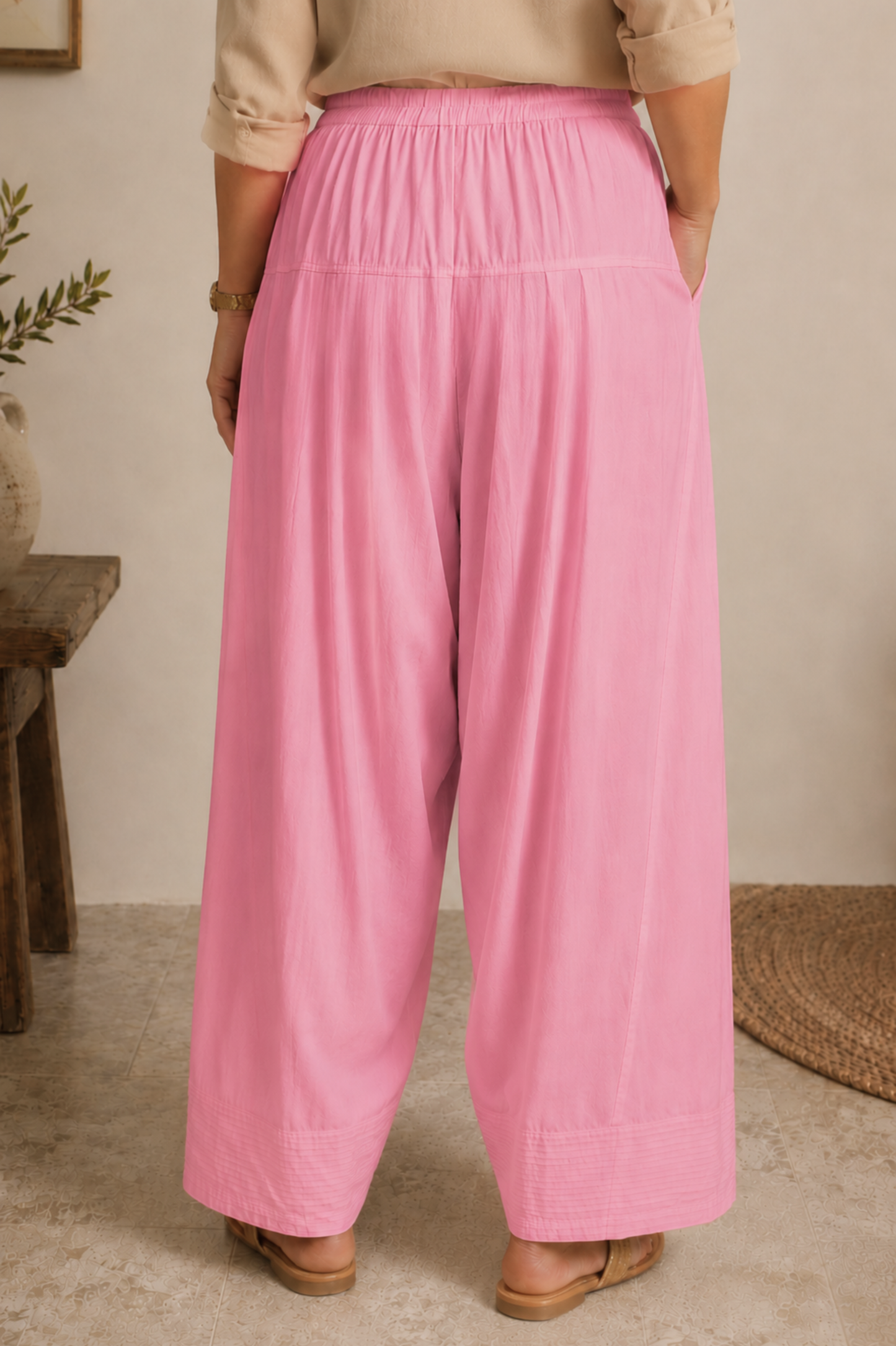 Baby Pink Rayon Farshi Salwar