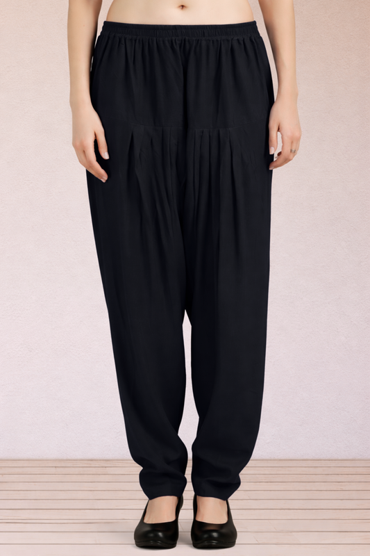 Black Easy Fit Rayon Salwar