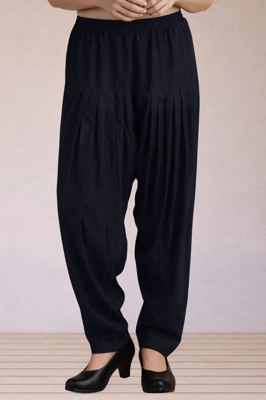 Black Easy Fit Rayon Salwar