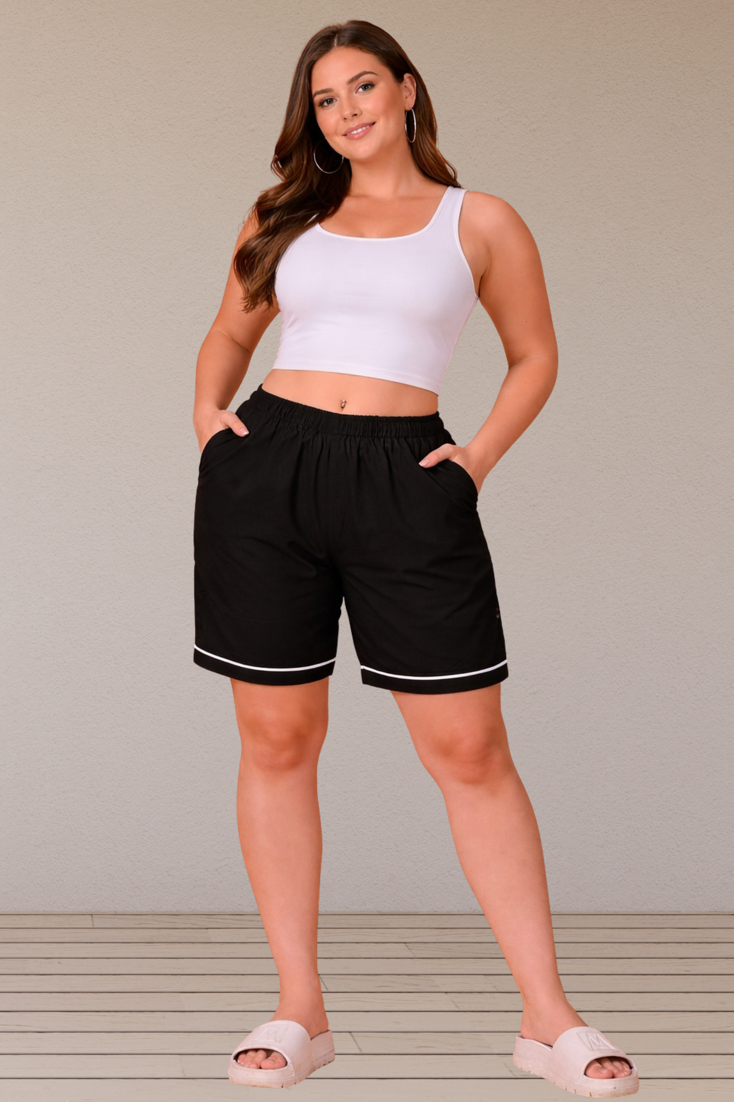 Black Rayon Short