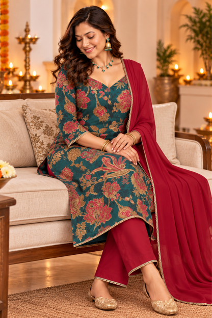 Basant Bahar Floral Printed Suit Set