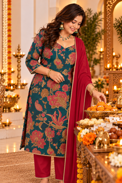Basant Bahar Floral Printed Suit Set