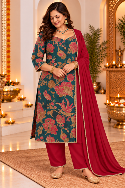 Basant Bahar Floral Printed Suit Set