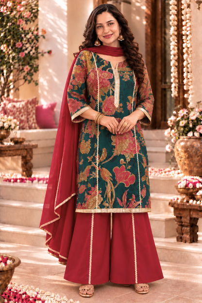 Basant Bahar Suit Set With Floral Print