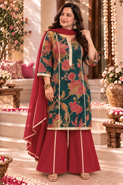 Basant Bahar Suit Set With Floral Print