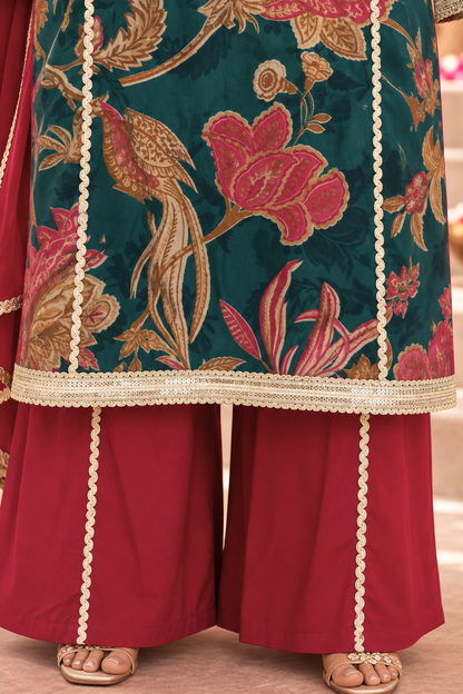 Basant Bahar Suit Set With Floral Print