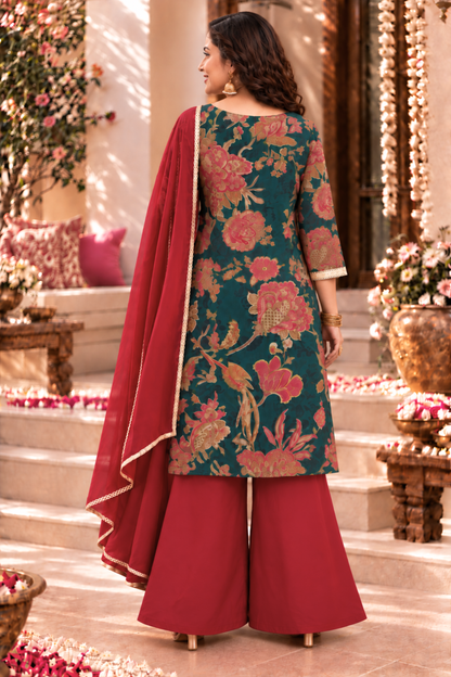 Basant Bahar Suit Set With Floral Print