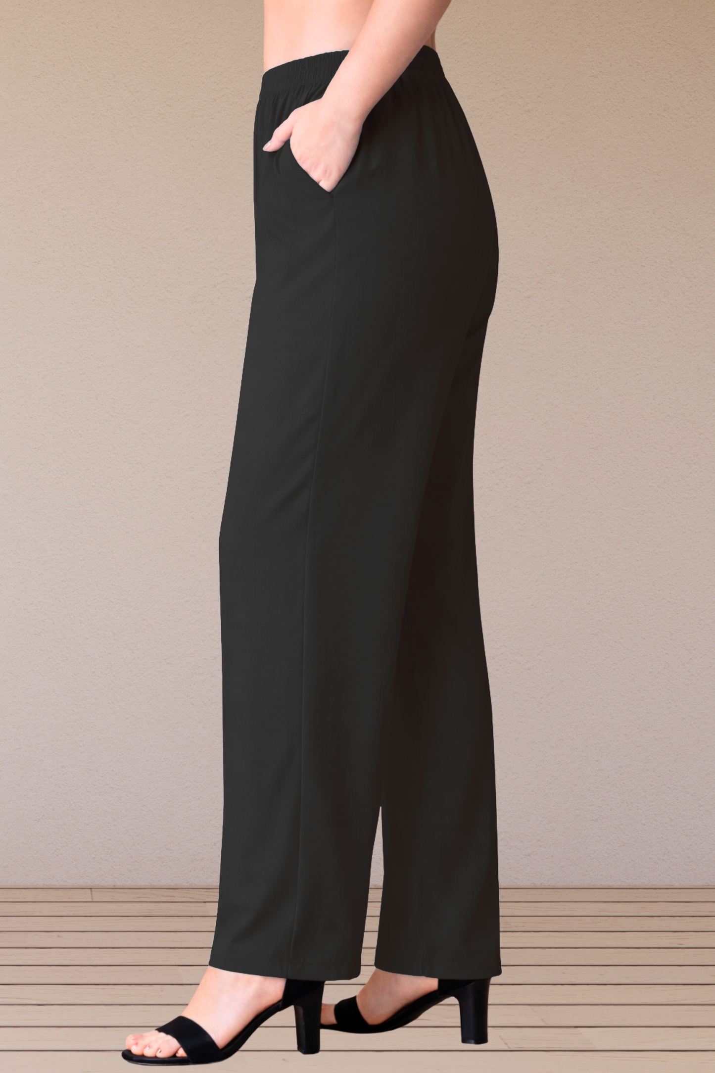 Basic Black Rayon Kurti Pant