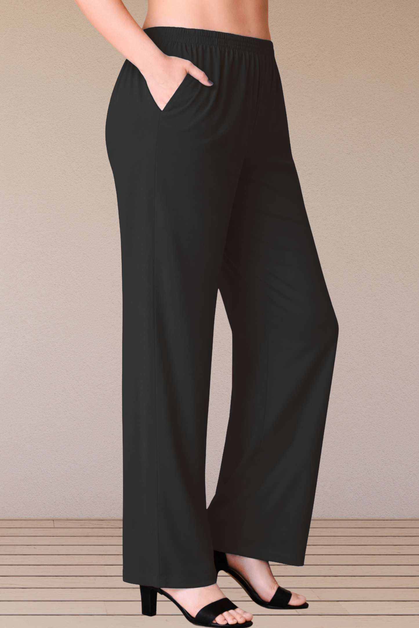 Basic Black Rayon Kurti Pant