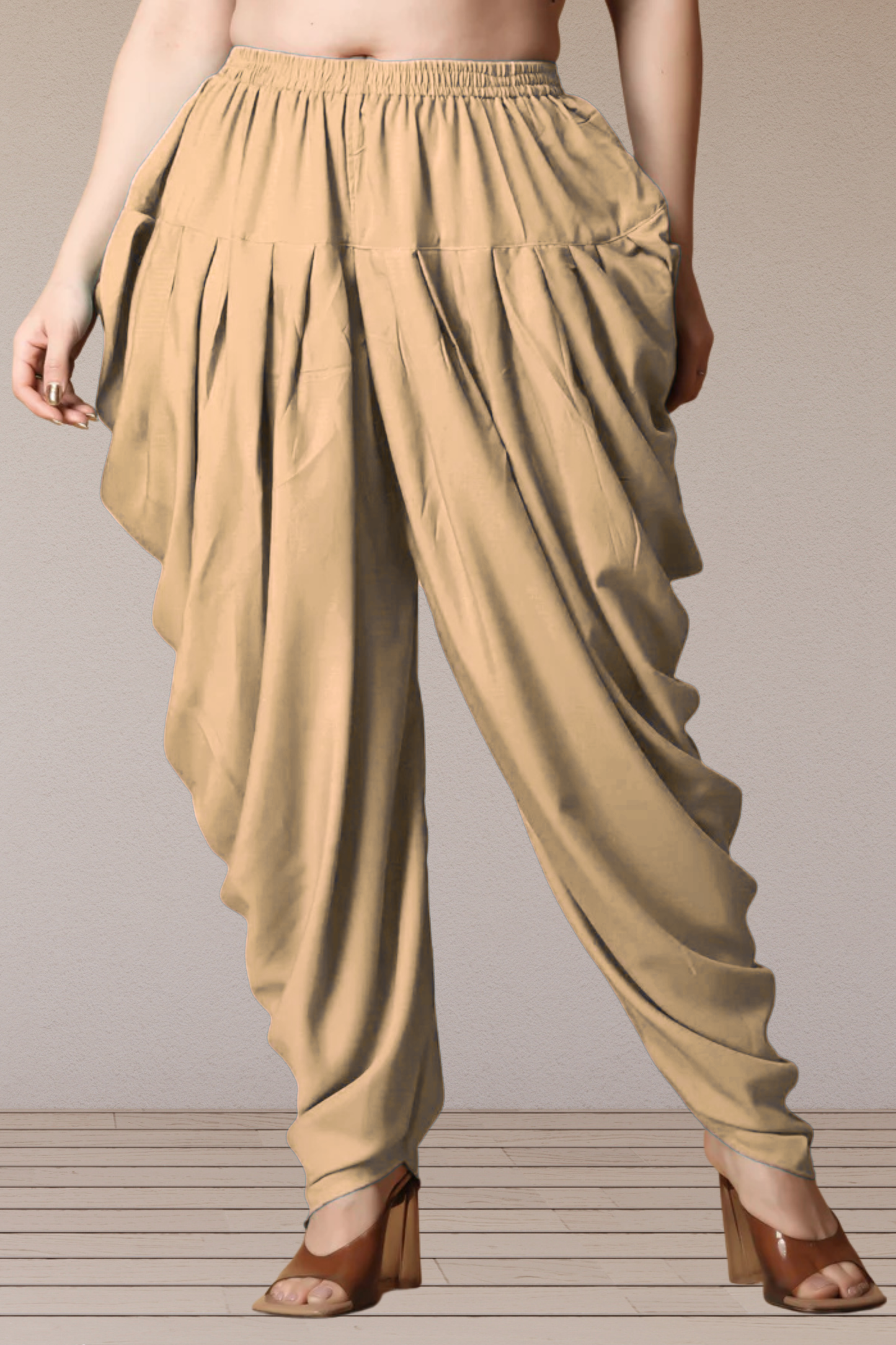 Beige Belted Dhoti Salwar