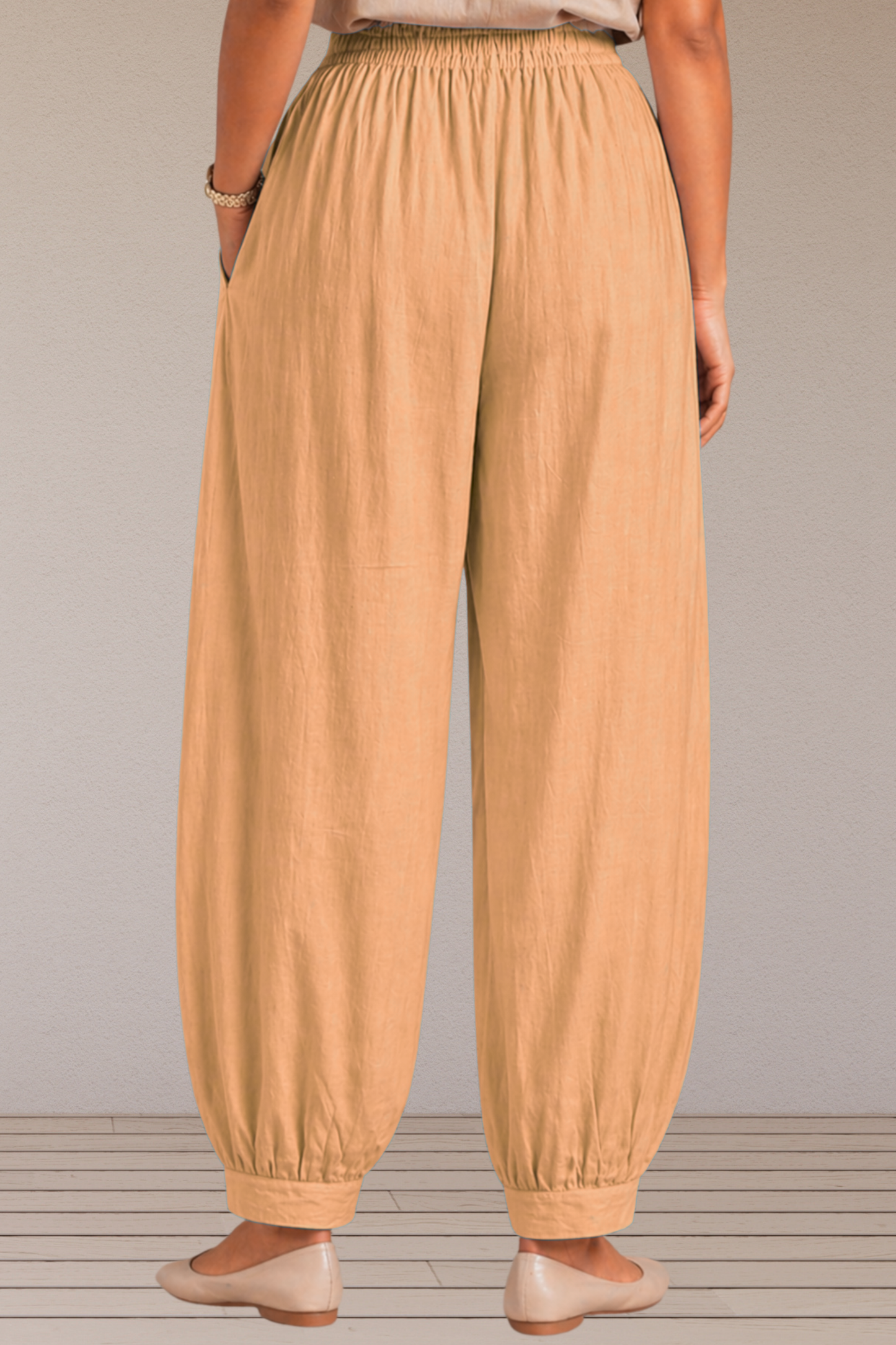 Beige Cotton Afghani Pants