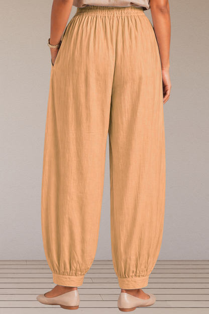 Beige Cotton Afghani Pants