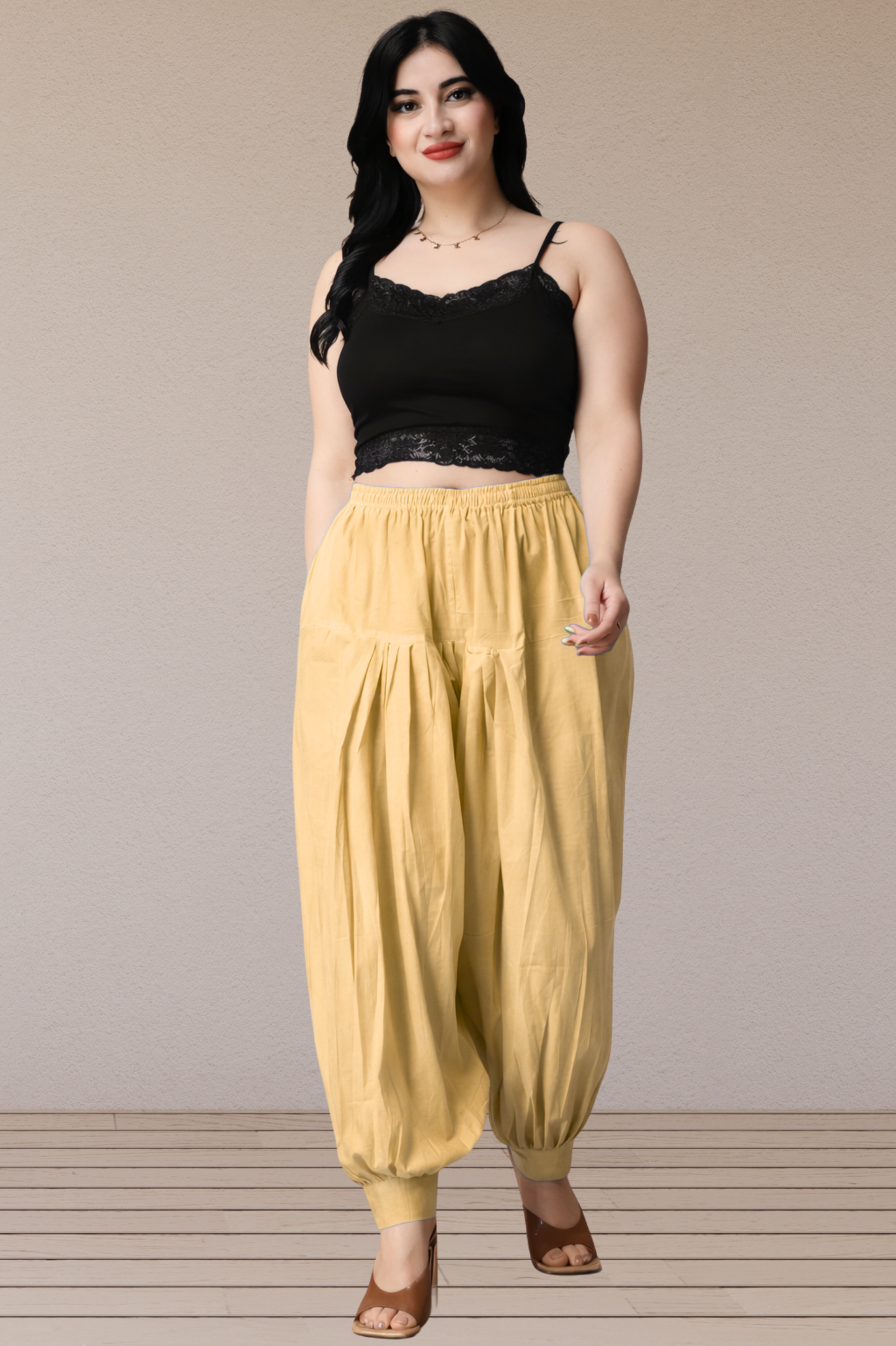 Beige Cotton Afghani Salwar