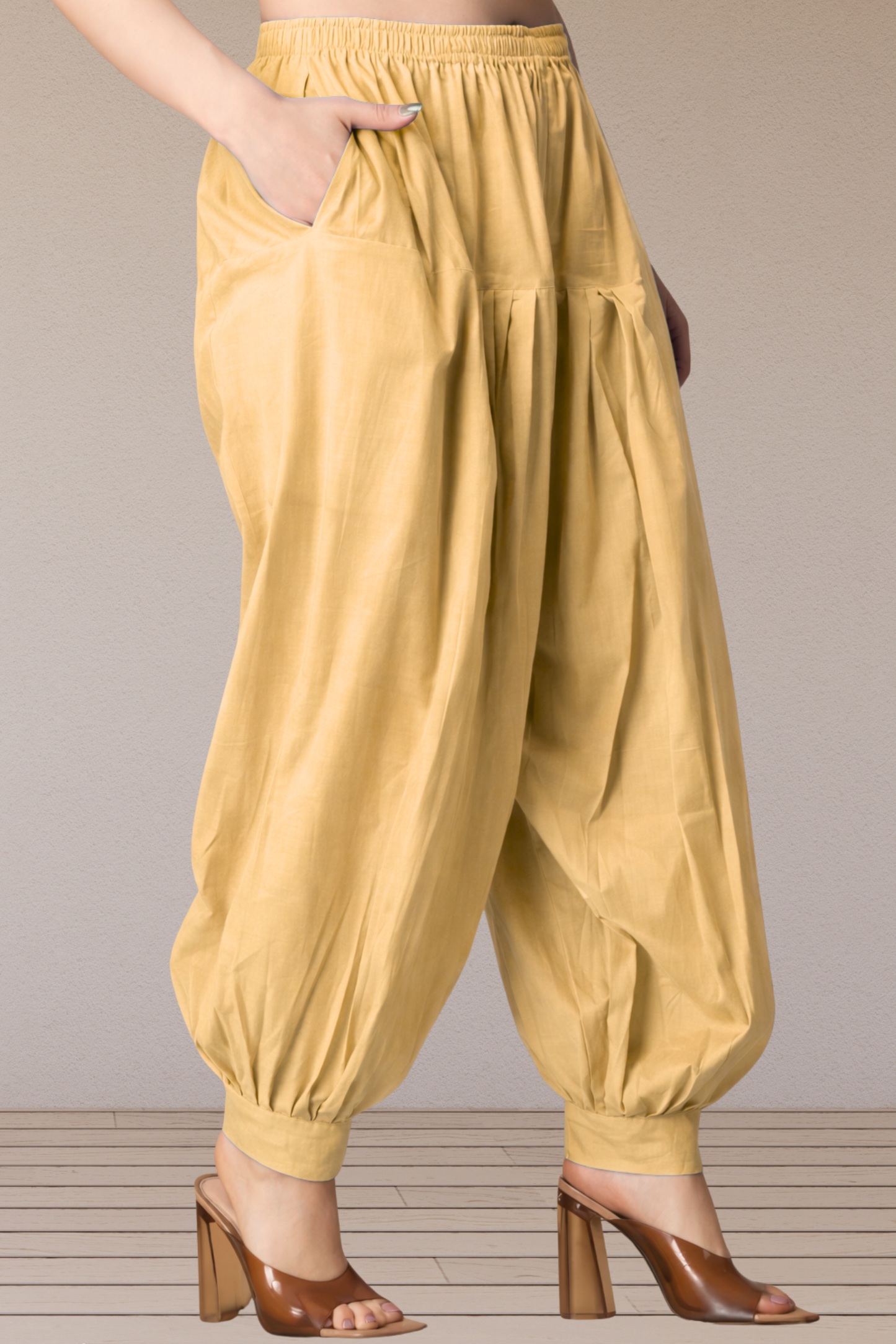 Beige Cotton Afghani Salwar