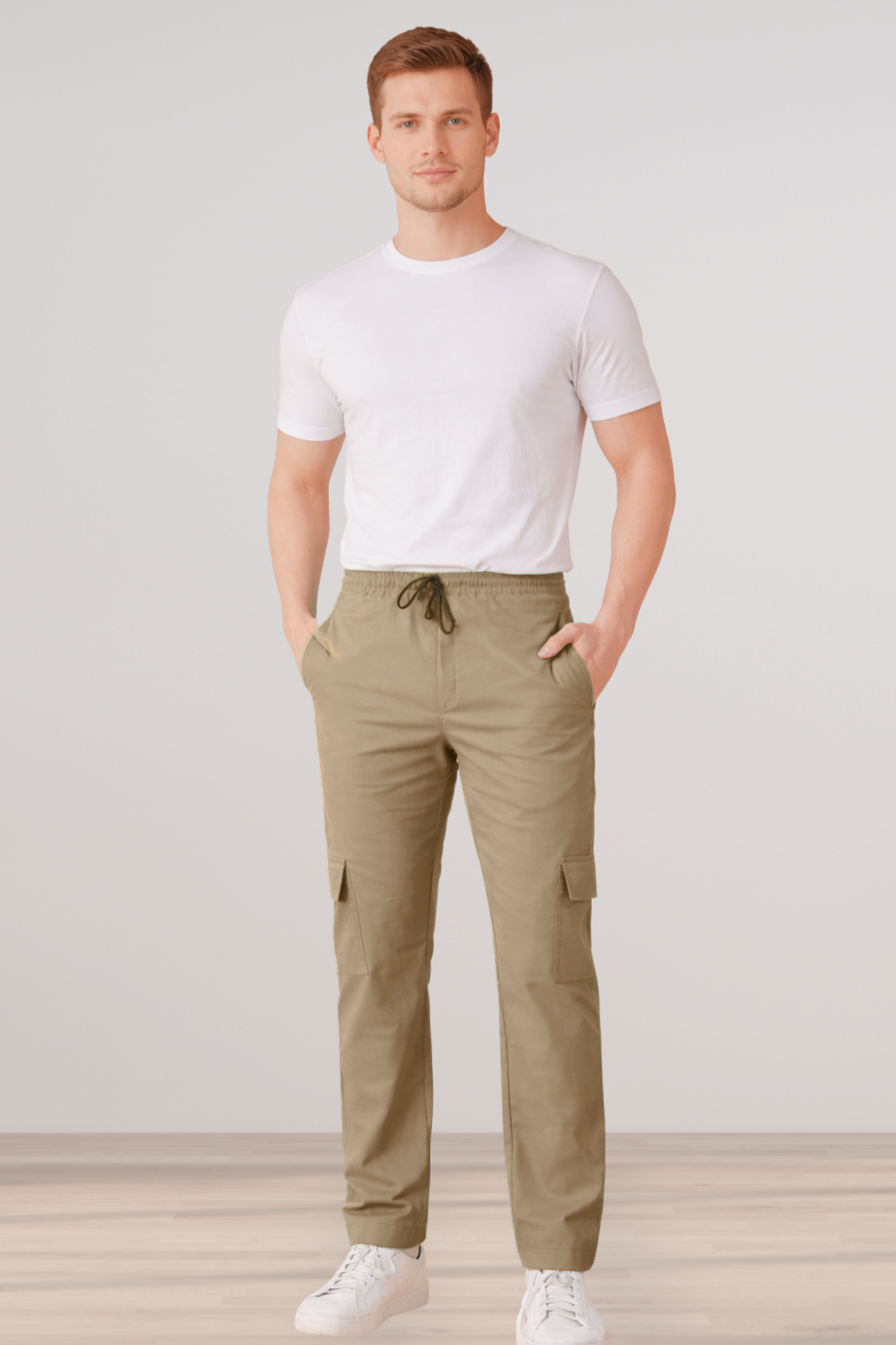 Beige Cotton Cargo - 4 Pocket