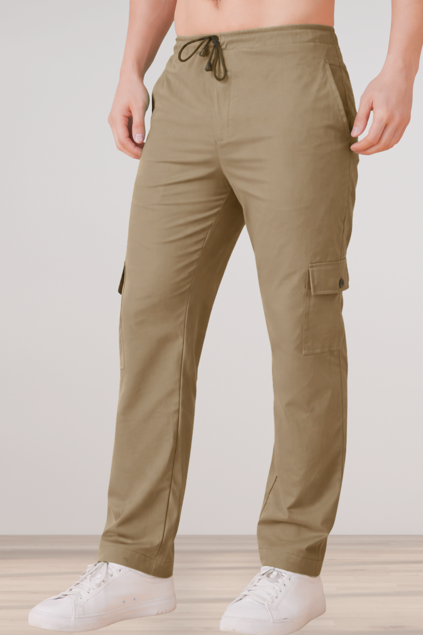 Beige Cotton Cargo - 4 Pocket