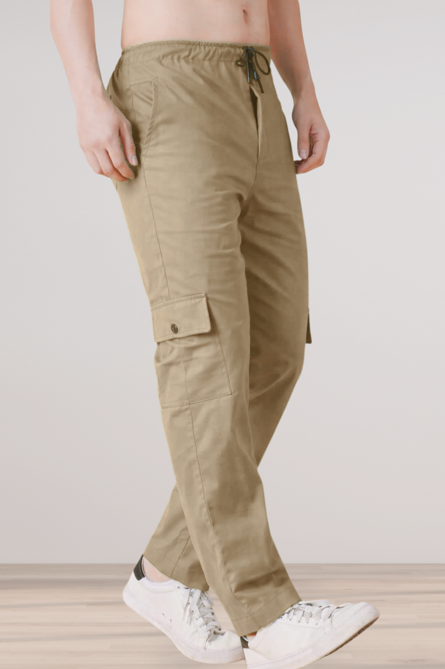 Beige Cotton Cargo - 4 Pocket