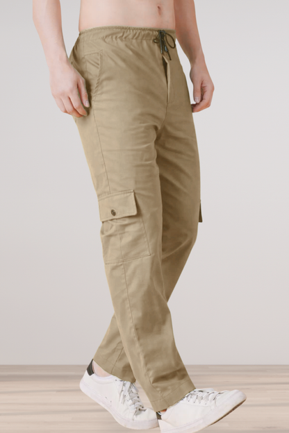 Beige Cotton Cargo - 4 Pocket