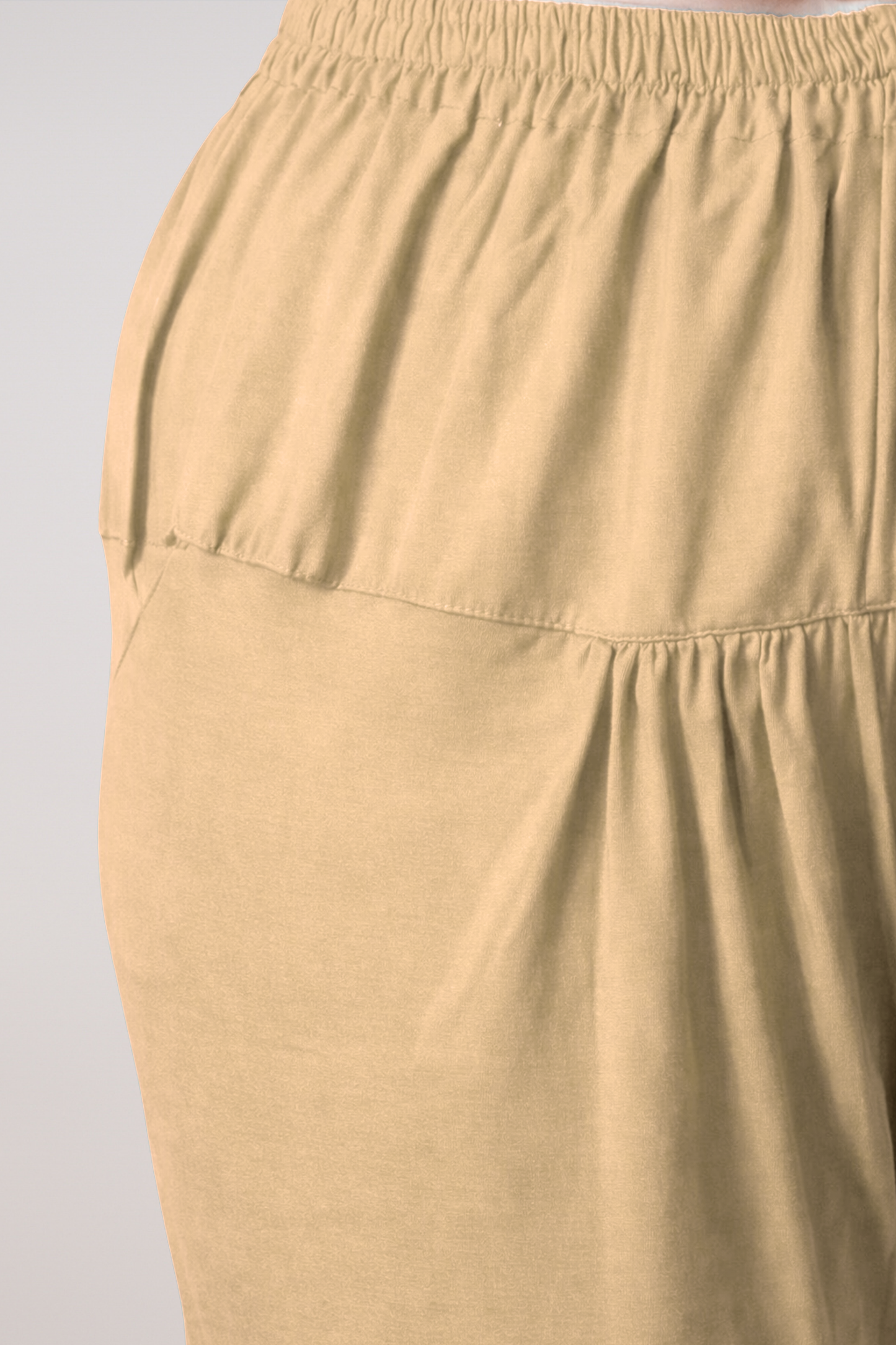 Beige Cotton Churidar Pants