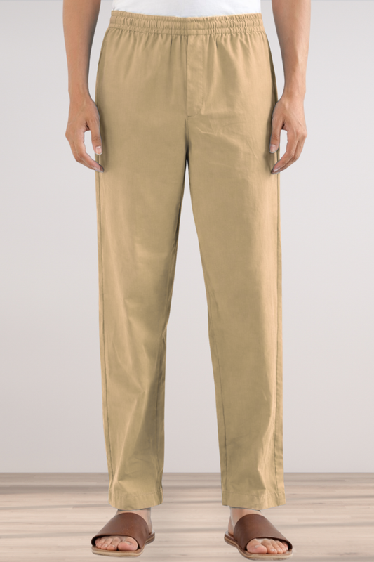 Beige Cotton Pant Pajama