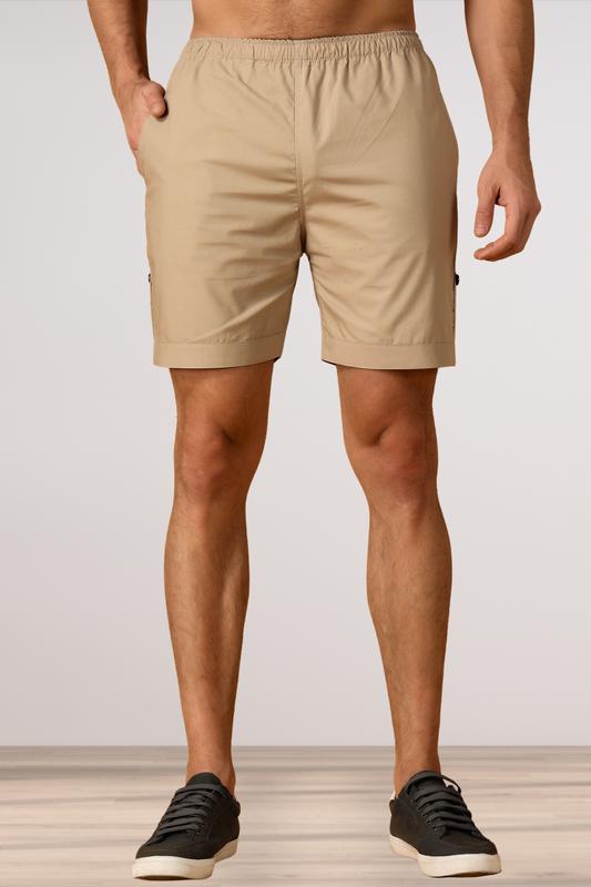 Beige Cotton Shorts