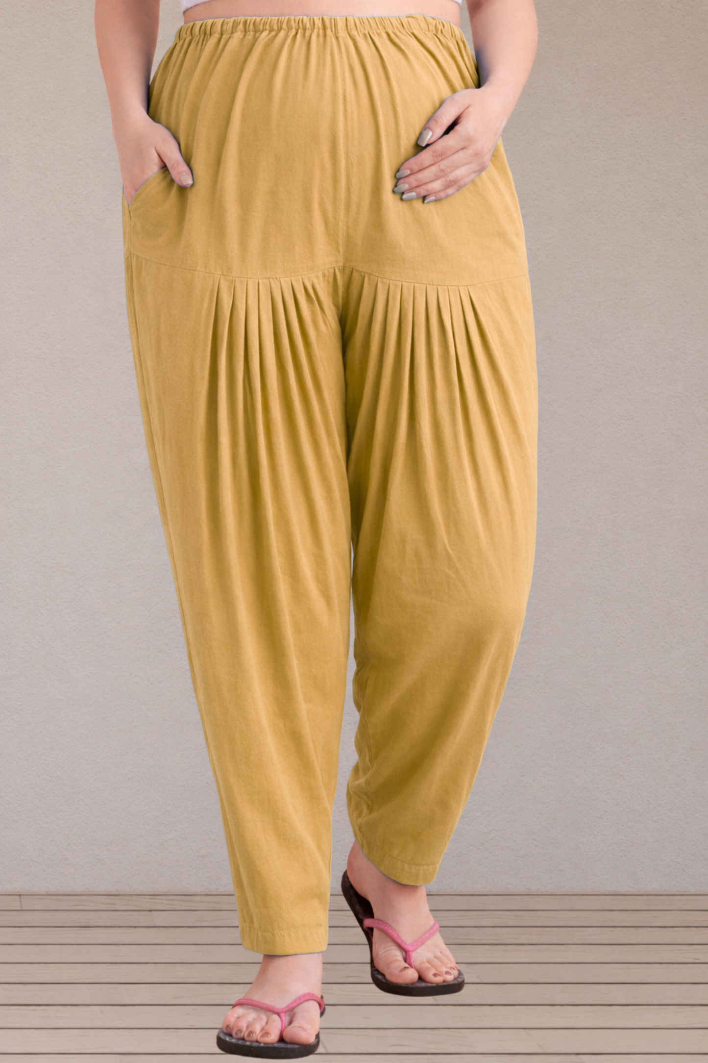 Beige Easy Fit Cotton Maternity Salwar