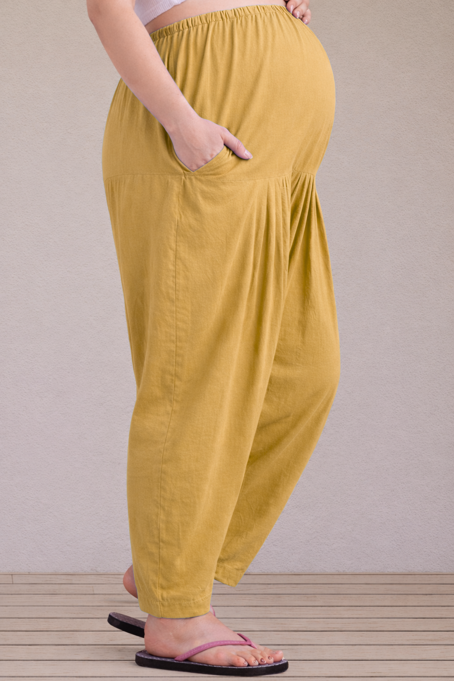 Beige Easy Fit Cotton Maternity Salwar