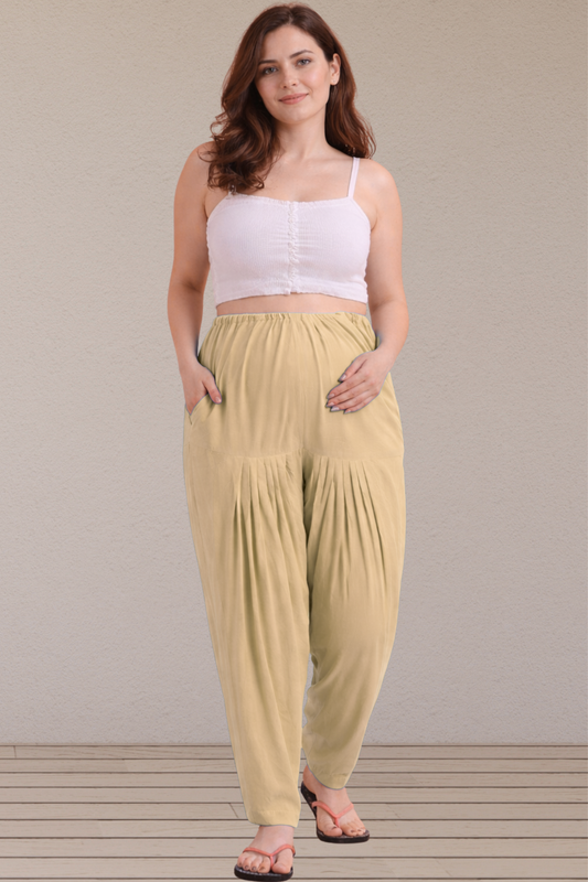 Beige Easy Fit Rayon Maternity Salwar