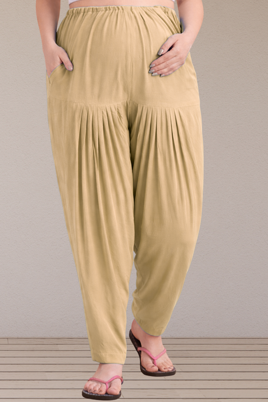 Beige Easy Fit Rayon Maternity Salwar