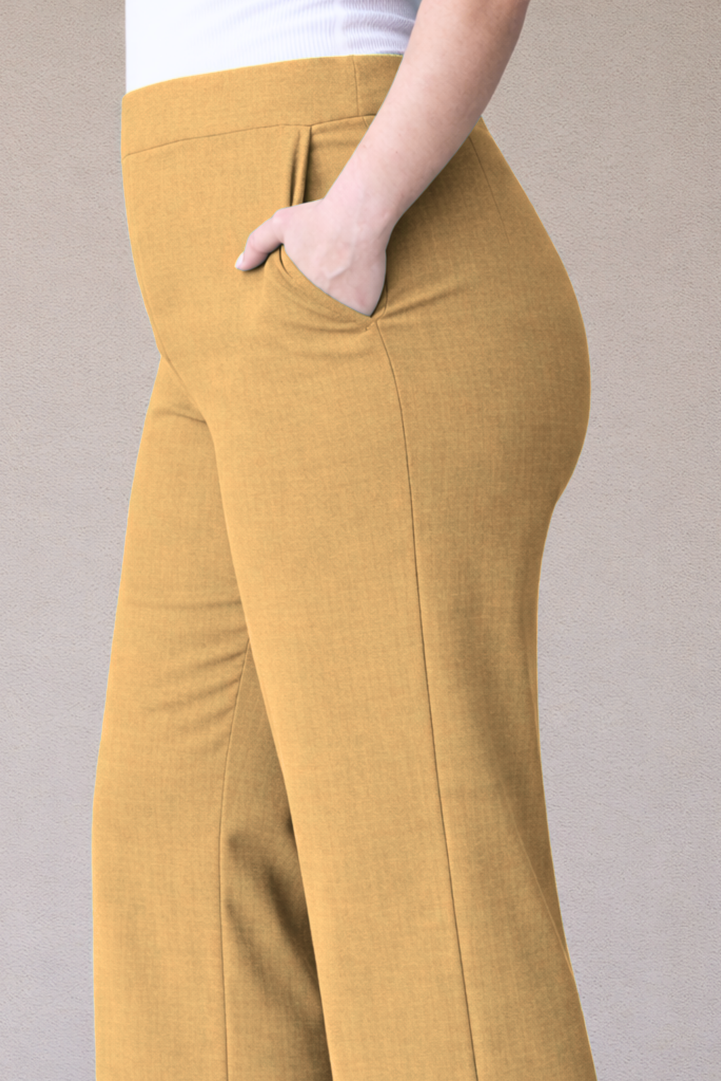 Beige Everyday Wide Leg Pants