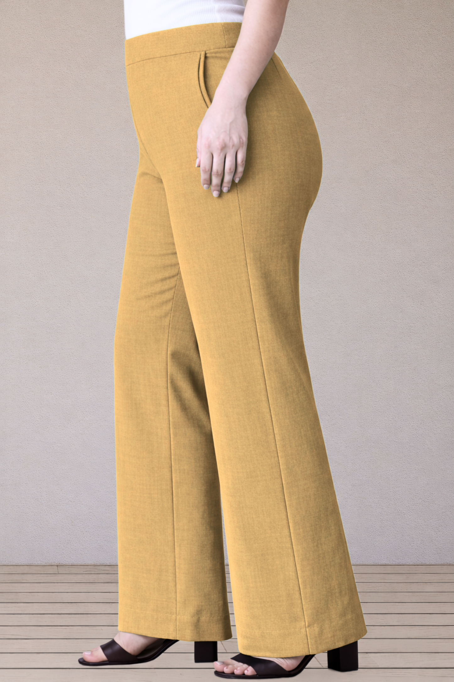 Beige Everyday Wide Leg Pants