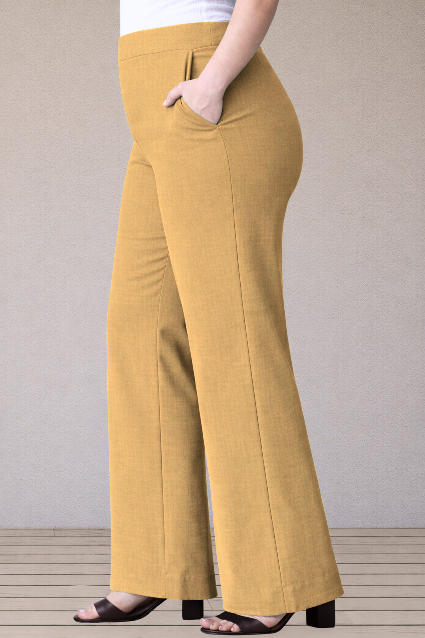 Beige Everyday Wide Leg Pants