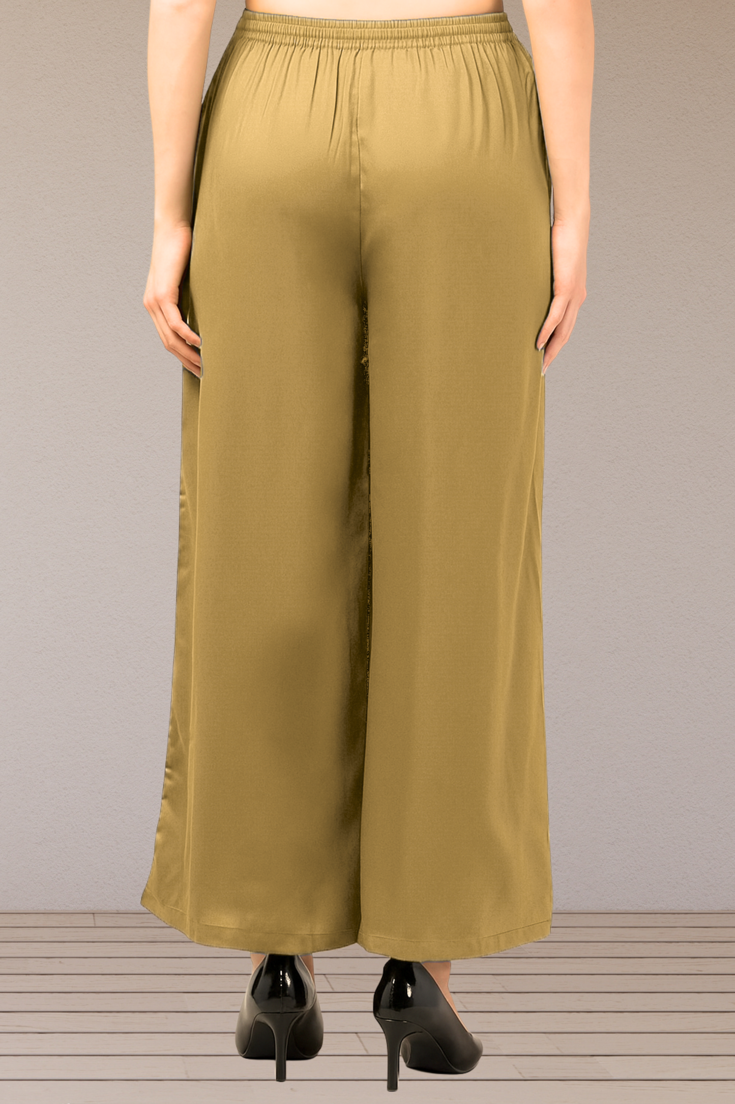 Beige Flared Palazzo Pant