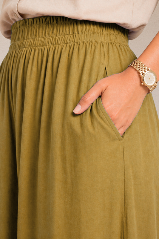 Beige Rayon Afghani Pants