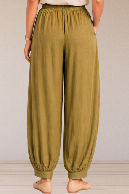 Beige Rayon Afghani Pants