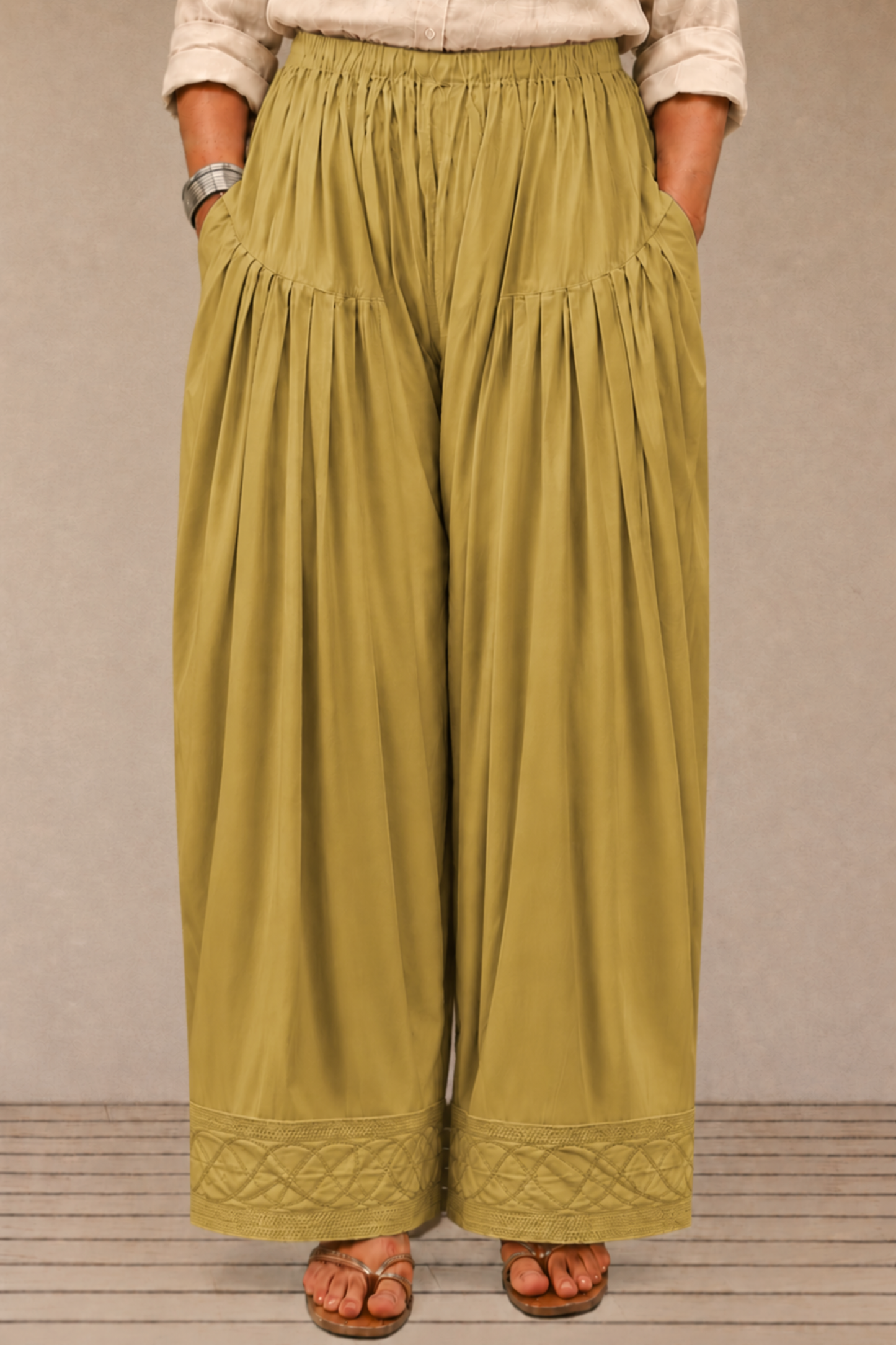 Beige Rayon Farshi Salwar
