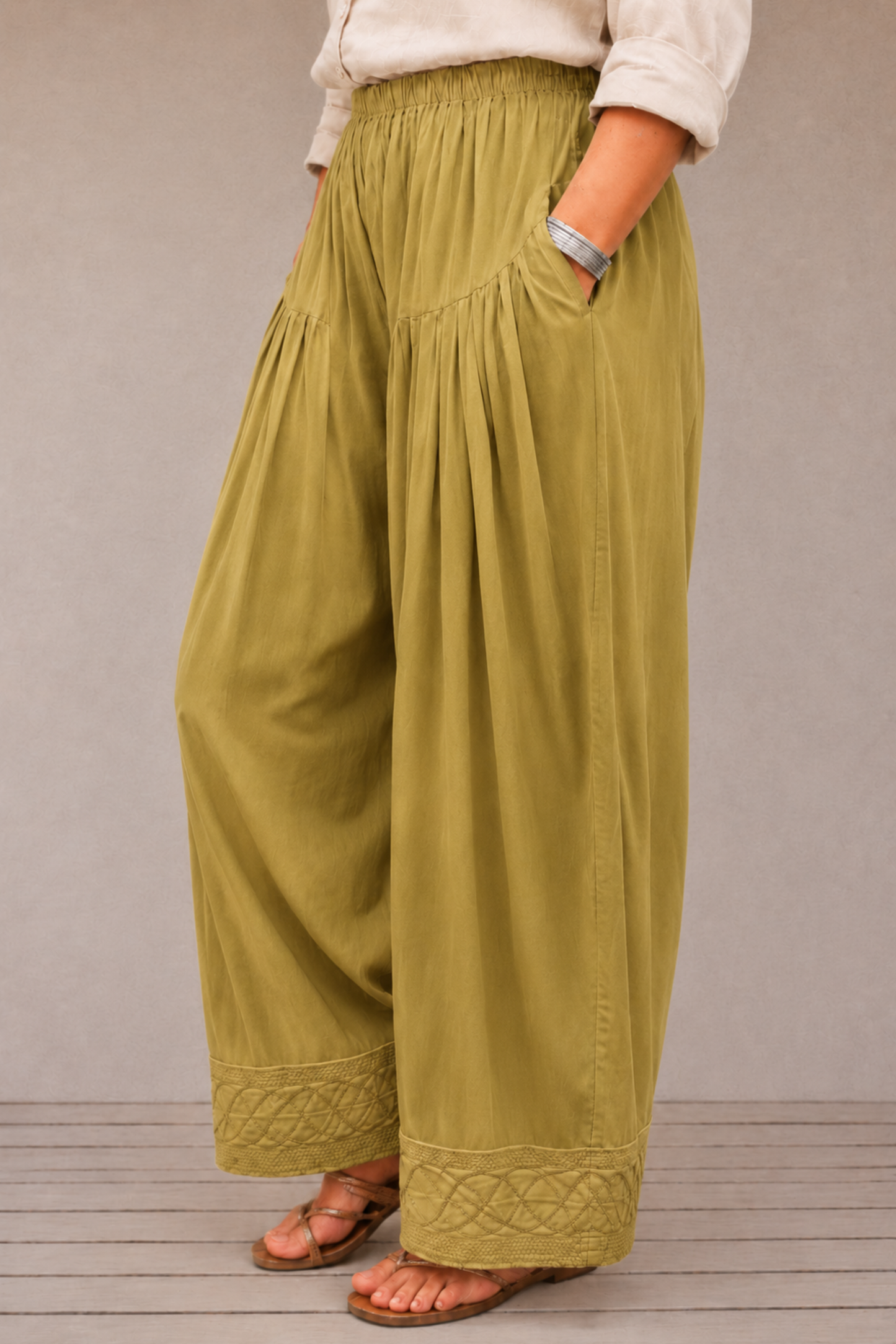 Beige Rayon Farshi Salwar