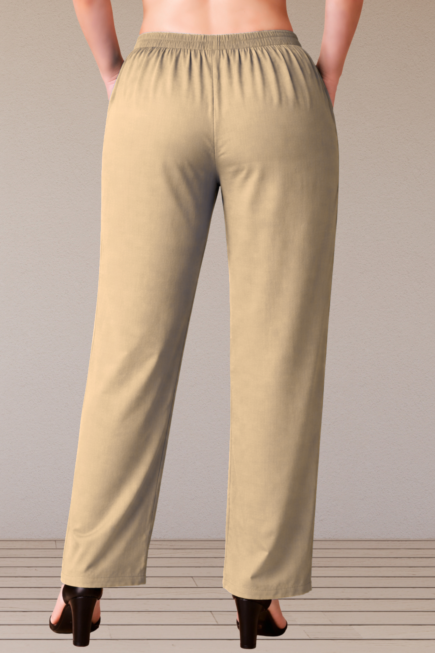 Beige Rayon Kurti Pant