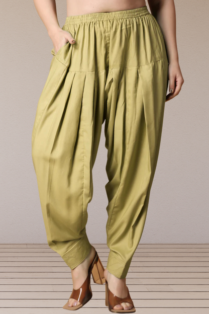 Beige Rayon Classic Salwar With Pocket