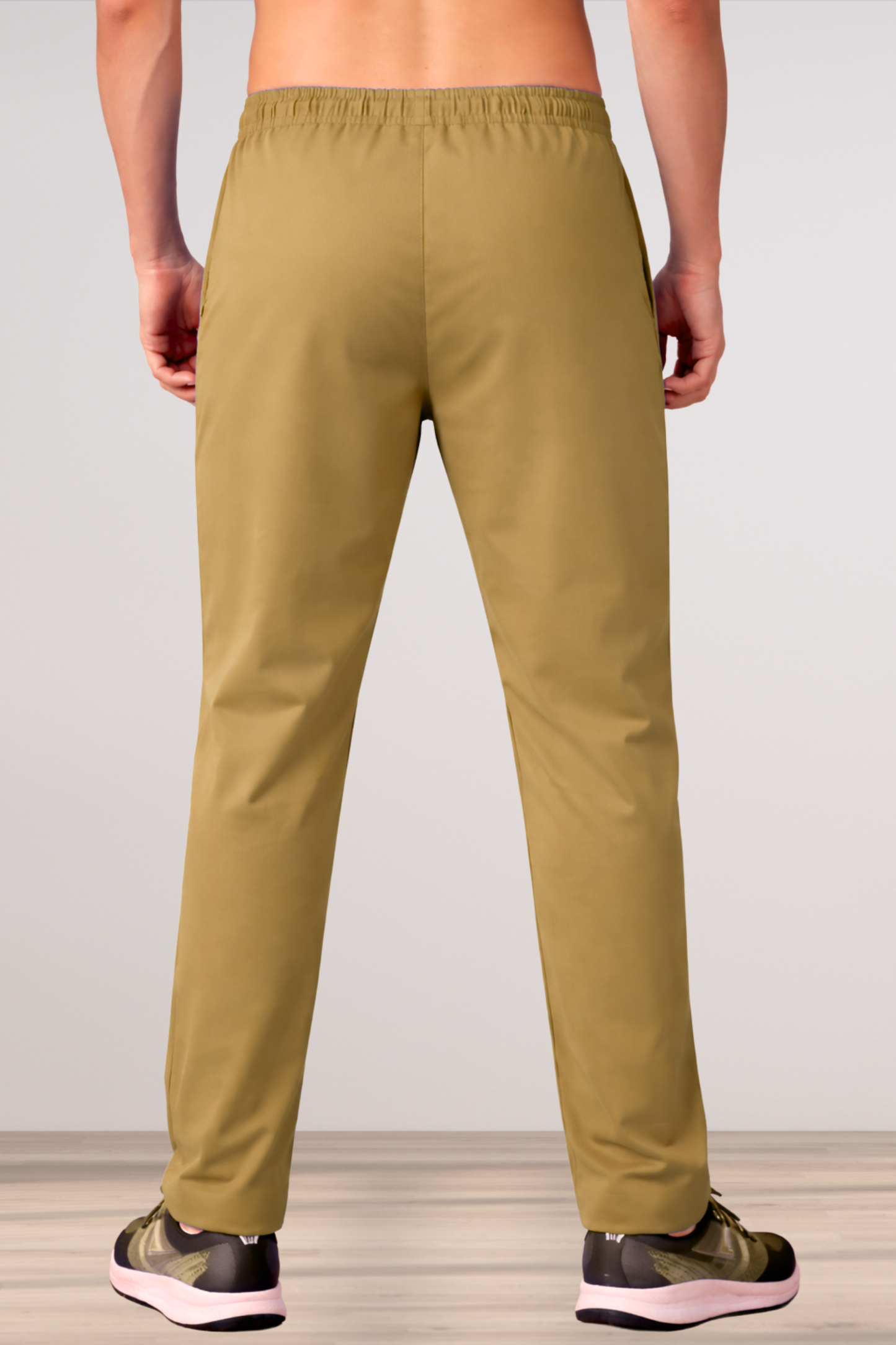 Beige Stretch Track Pants