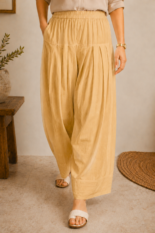 Beige Cotton Farshi Salwar