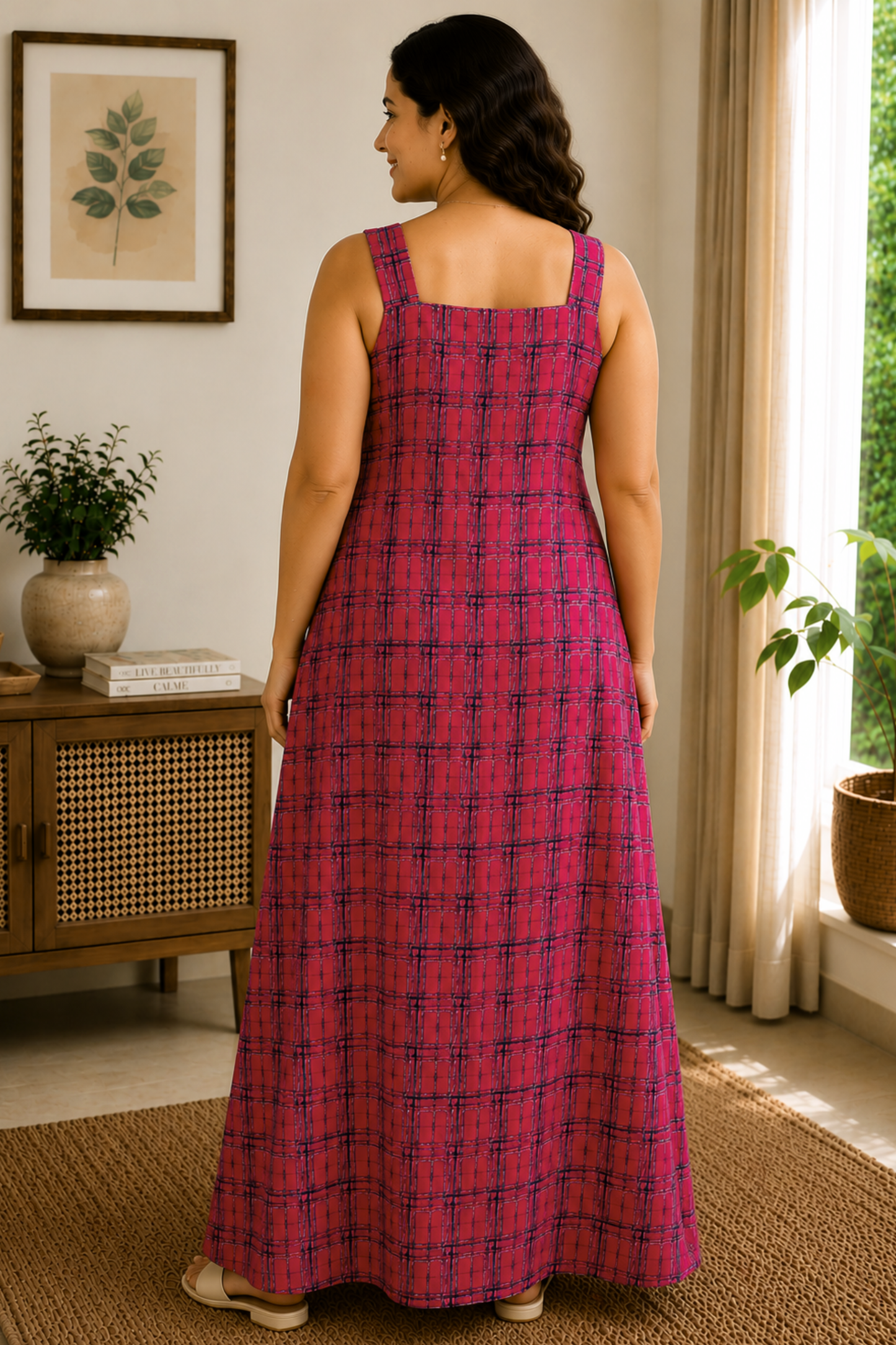 Berry Canvas Rayon Lounge Dress