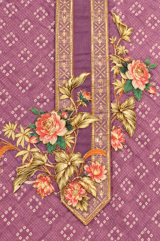 Jamuni Kesar Fancy Suit With Aari Work