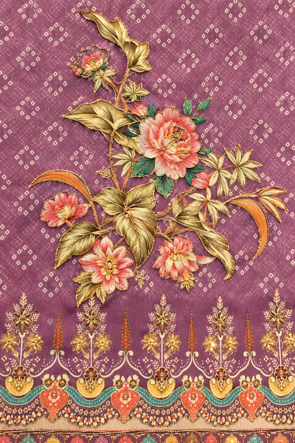 Jamuni Kesar Fancy Suit With Aari Work