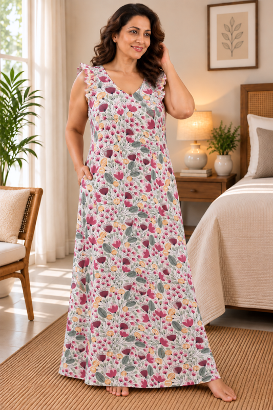 Berry Meadow Rayon Night Gown