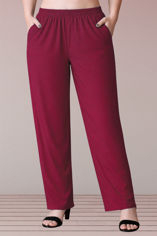 Berry Red Rayon Kurti Pant